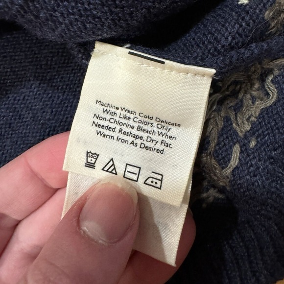 Eddie Bauer Floral Embroidered Navy Blue Button-Up Cardigan L Cottagecore Boho - Picture 7 of 14